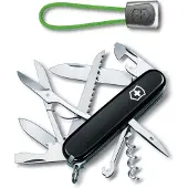 Victorinox Huntsman Zwitsers Zakmes+lanyard -15 Functies - Zwart/groen