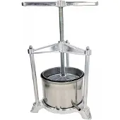 Ich-zapfe Fruitpers, Druivenpers, Appelpers, Wijnpers - Maxi, met roestvrijstalen dubbele mand, 5L