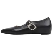Wonders Dames Ballerina's van Leer Triana 30 Zwart (40), 1 tot 3 cm, Gesp, Casual, Klassiek A-3830_4387_5792