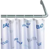 Wenko Universele chromen douchegordijnstang, 25 mm, voor badkamers en douches