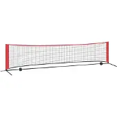 vidaXL Tennisnet Zwart en Rood 396 x 92 x 87 cm Polyester