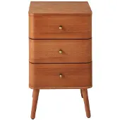 CALICOSY Nachtkastje met 3 lades en afgeronde fronten h71 cm karl