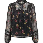 ONLY Blouse 'ONLTESSA ELIZA' lichtbruin / groen / oudroze / zwart