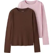 TWO SOON Shirt chocoladebruin / pink