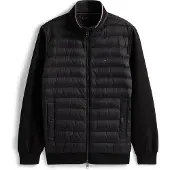 Tommy Hilfiger Tussenjas 'Mixed Texture Intechno Zip-thru' zwart