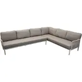AVH-Collectie Joshua hoek loungeset 2 delig aluminium latte