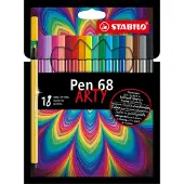 Stabilo ARTY PEN 68 DESIGN CARDBOARD WALLET 18 PCS