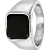 Lucardi Ring zwart / zilver