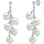 Valero Pearls Parel oorstekers Sterling zilver Gekweekte zoetwaterparels wit