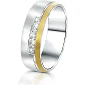 Lucardi Ring goud / zilver / transparant