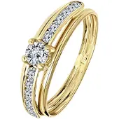 Lucardi Ring 'Klassisch' goud / transparant