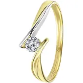 Lucardi Bicolor gouden ring met zirkonia