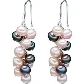 Valero Pearls Oorbellen blauw / cappuccino / rosa / zilver
