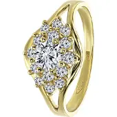 Lucardi Ring 'Klassisch' goud / transparant