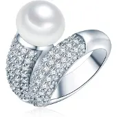 Valero Pearls Ring zilver / transparant / parelwit