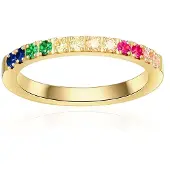 Eastside Ring blauw / goudgeel / groen / pink / wit