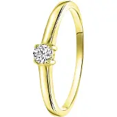 Lucardi Ring goud / transparant
