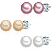 Valero Pearls Oorbellen pasteloranje / oudroze / zilver / wit