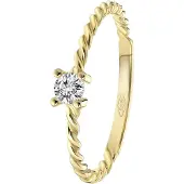 Lucardi Ring goud / transparant