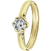 Lucardi Ring 'Klassisch' goud / transparant