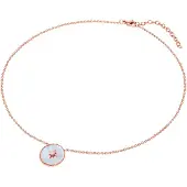 Valero Pearls Ketting lichtblauw / rose-goud / transparant