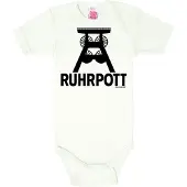 Logoshirt Rompertje/body 'Ruhrpott-Print' gemengde kleuren / wit