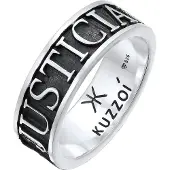 KUZZOI Ring 'JUSTICIA VERITAS' grijs / zilver