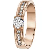 Lucardi Ring 'Florence' rose-goud / transparant