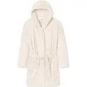 Schiesser Badjas kort ' Teddy Fleece ' offwhite