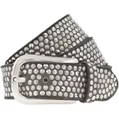 B.belt Studded belt I leather 85 cm bruin