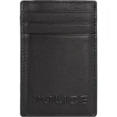 Police PT389-08536 Creditcard etui leer 7 cm met geldclip - 3 Sleuven - black