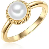 Valero Pearls Ring goud / parelwit