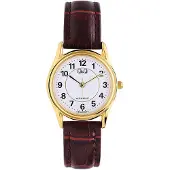 Q&Q Analoog horloge 'Klassisch' bruin / goud