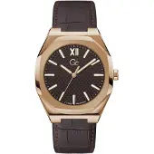 Gc Analoog horloge 'Coussin Sleek' bruin / rose-goud