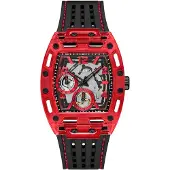 GUESS Analoog horloge 'Phoenix' rood / zwart