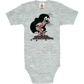 Logoshirt Rompertje/body 'Der Kleine Maulwurf' grijs / zwart / wit