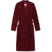 Schiesser Badjas lang ' Feather Terry ' bordeaux