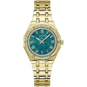 GUESS Analoog horloge 'DESIRE' goud / petrol
