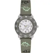 COOL TIME Horloge kaki / lichtgroen / zilver / wit