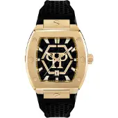 Philipp Plein Analoog horloge 'The Hexagon Phantom' goud / zwart