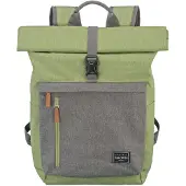 Travelite Rugzak 'Basics Rollup' grijs / lichtgroen