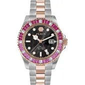 Philipp Plein Analoog horloge goud / fuchsia / zilver