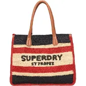 Superdry Shopper crème / kastanjebruin / knalrood / zwart