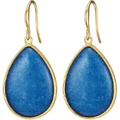 Lulu & Jane Oorbellen blauw / goudgeel