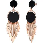 Lulu & Jane Oorbellen rose-goud / zwart