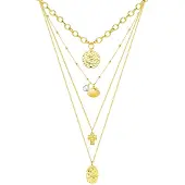 Lulu & Jane Ketting goudgeel / parelwit