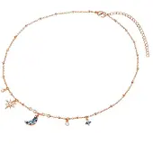Lulu & Jane Ketting blauw / rose-goud