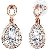 Lulu & Jane Oorbellen rose-goud / transparant
