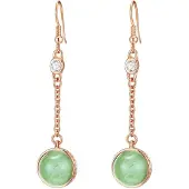 Lulu & Jane Oorbellen rose-goud / smaragd