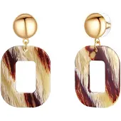 Lulu & Jane Oorbellen goud / wijnrood